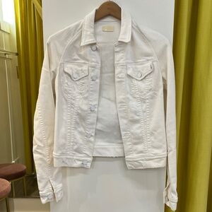 Mother white stretch denim jacket